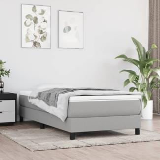 vidaXL Boxspringbett mit Matratze Hellgrau 90x190 cm Stoff 3144037