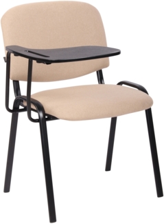 CLP Stuhl Ken mit Klapptisch Stoff mit gepolsterter Sitzfläche,creme