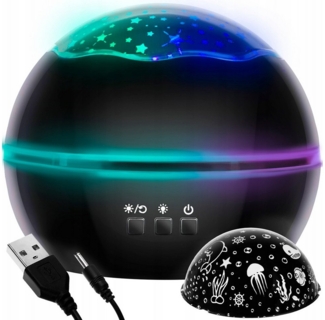 ISO TRADE LED Nachtlicht Nachtlicht mit Projektor LED Galaxy Sternenhimmel Lampe Tischlampe