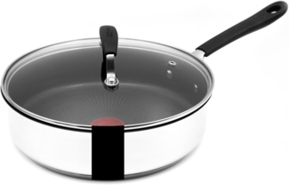 Tefal Jamie Oliver by Quick & Easy, Sautepfanne mit Glasdeckel, Edelstahl, 25 cm