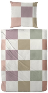 Westminster Feinbiber Bettwäsche 135x200 Karo grün lila rosa sand 173087-75