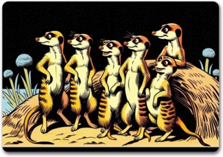 speecheese Fußmatte Erdmännchen Familie Fußmatte in 35x50 cm ohne Rand