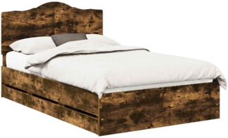 vidaXL Bettrahmen Geräucherte Eiche 135 x 190 cm Ingenieurs Holz 3413426