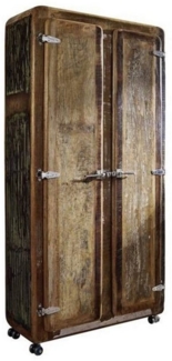 Massivmoebel24 Dreh-/Schwebetürenschrank (Schrank Altholz 90x38x175 mehrfarbig lackiert FREEZY #38) Schrank Altholz 90x38x175 mehrfarbig lackiert FREEZY #38