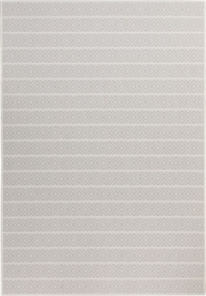 In- und Outdoor Teppich Öland - Streifen, Farbe: Beige Silber, Größe: 80x150 cm