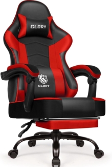 Gaming Stuhl Bürostuhl Ergonomisch Teleskopische Fußstütze Kopfstütze