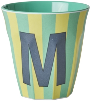 Rice Stripes Melamin Becher Buchstabe M