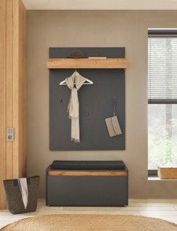 INOSIGN Garderoben-Set GIRON/CiTY, moderne Garderobe, Komplettset mit viel Stauraum, (Komplett-Set, 2-St), enthält Garderobenpaneel & Schuhbank inkl. Sitzkissen, 100 cm breit