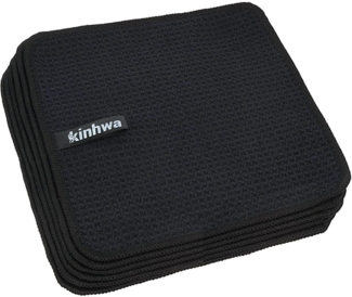 Schwarze Mikrofaser Spültücher 20x20 cm 6 Stück - Waschbar & fusselfrei