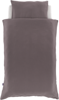 Bettwäsche Baumwollmusselin schokopflaume 100/135 + 40/60 cm