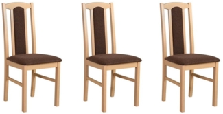 MOEBLO Stuhl BESO 07 (Polsterstühle, Holzstühle, Esszimmerstühle, Massivholz - Massiver Buchenholzstuhl mit Polstersitz, ergonomische Sitzhöhe, verschiedene Farben, 3 St), (BxHxT): 43 x 96 x 40 cm