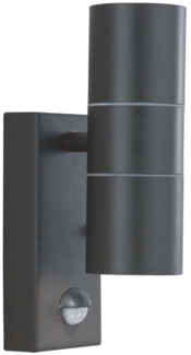 LED Wandleuchte, Edelstahl, Schwarz, H 21,5 cm, OUTDOOR