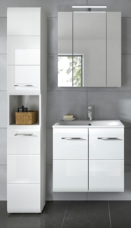 Badmöbel Set Cover in weiß Hochglanz 3-teilig 105 cm