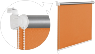 Thermorollo Verdunklungsrollo 85x150 cm Fensterrollo mit Thermobeschichtung 100% Abdunklung, orange