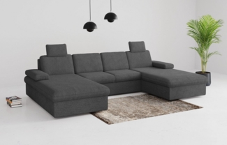 sit&more Wohnlandschaft Moreno U-Form, B: 309 cm, mit Armteilverstellung, optional Bettfunktion