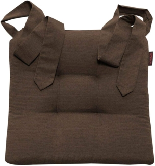 MAGMA Stuhlkissen Sitzkissen FINO Schleifenband Auflage extra dick robust - ca. 42cm x 46cm x 7cm braun