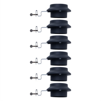 6er Set Solar-Dachrinnenleuchten, anthrazit, L 16 cm