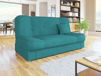 Mirjan24 'Gemini' Schlafsofa mit Bettkasten, 3 Sitzer Sofa, Couch mit Schlaffunktion, Bettsofa, 80 x 175 x 80 cm Türkis