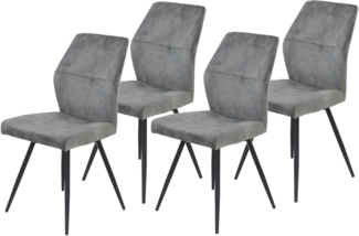 HELA 4-Fußstuhl ALLY (Set, 4 St), 4-Fuß, 360° drehbar, gepolstert, Vintage Velvet mit Steppnähten