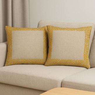 Marrakesch Orient & Mediterran Interior Zierkissen Handgefertigter Kissenbezug Frisia Gold 50x50cm, Boho Vintage Deko, (1 St)