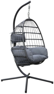 LC Garden Hängesessel Sunai Bequemer Hängekorb Sessel Rattan Hängesessel Indoor und Outdoor, mit Relaxfunktion