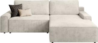 TRENDMANUFAKTUR Ecksofa Challenge, Schlafsofa mit Bettkasten, Couch in L-Form, Breite 245 cm, Recamiere beidseitig montierbar, mit Bettfunktion, trendiger Cordstoff