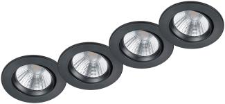 LED Einbaustrahler rund 4er Set Ø 8,5cm schwenkbar dimmbar Schwarz matt 5,5W