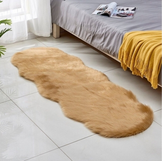 BTTO TEPP Hochflor-Teppich Fellteppich,Kunstfell,Weich,Hochflor Shaggy Teppiche,Florlänge 60mm, 60cm*180cm, 12 Farben, für Wohnzimmer,Schlafzimmer