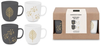 Paperproducts 4-er Set Mug Pure Leaves & Berries
