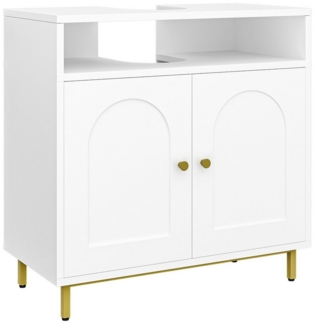 HZUANERI Waschbeckenunterschrank Waschtischunterschrank Unterschrank Badezimmerschrank mit 2 Türen verstellbare Ablage, viel Stauraum,60x30x63cm