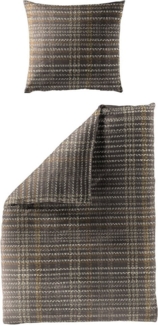 Bettwäsche Bierbaum Biber 4143-80 braun natur kariert 135x200