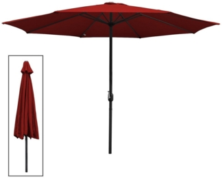 Clanmacy Sonnenschirm Ø 350 cm Strand Balkonschirm Gartenschirm Marktschirm Rot