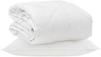 vidaXL Ganzjahresbettdecke mit Kissen 2 pcs Weiß Mikrofaser 3376545