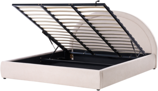 Bett mit Stauraum Stoff MOUZON 180 x 200 cm Hellbeige