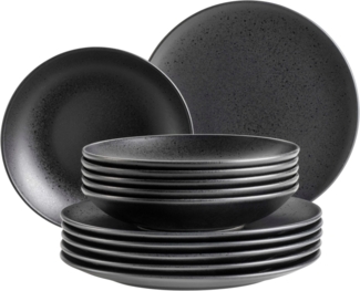 MÄSER Tafelservice ESSENTIAL, aus Steinzeug (12-tlg), 6 Personen, Steinzeug, Geschirr-Set, Service