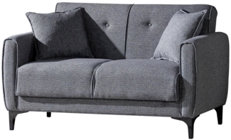 Sofa 2-Sitzer Marmaris / San Marino , Stoff , Grau , 138 x 84 x 82 cm