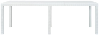 vidaXL Gartentisch Weiß 220x90x72 cm Kunststoff Rattan-Optik 45607