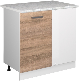 Eckschrank für Hausrat R-Line Sonoma 86 cm mit Tür, mit Arbeitsplatte Vicco