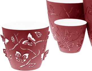 Lashuma Blumentopf Rot (Set, 4 St), 3D Optik