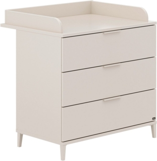 YUNY by PAIDI Wickelkommode SISTER LOU mit abnehmbarem Aufsatz und 3 Schubladen, Kommode in Beige, 95 cm Breite, geprüfte Sicherheit, Soft-Close