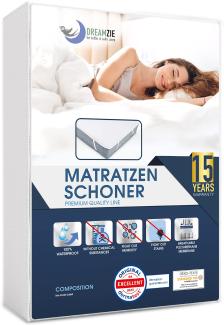 Matratzenschoner 150x190 cm Wasserdicht Made in EU und Oeko-TEX Zertifiziert von Dreamzie - Atmungsaktive Matratzenauflage