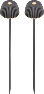BRILONER - 2er Set Riffle Nano Gartenleuchte mit Erdspieß, Akku, Touch, dimmbar, höhenverstellbar, Außenleuchte Akku, Gartenlampe, Beetbeleuchtung, Deko, Wegeleuchten außen, 6x78,5 cm, Anthrazit