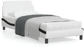 vidaXL Bettgestell "Dover" Weiß und Schwarz 80x200 cm Kunstleder 373084