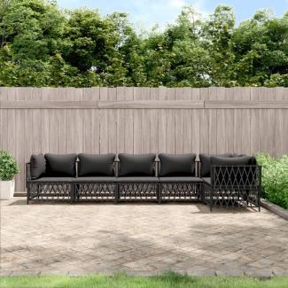 vidaXL 6-tlg. Garten-Lounge-Set mit Kissen Anthrazit Stahl 3186877