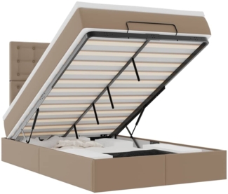 vidaXL Ottoman-Bett mit Matratze & LEDs 120x200cm Kunstleder 3313849