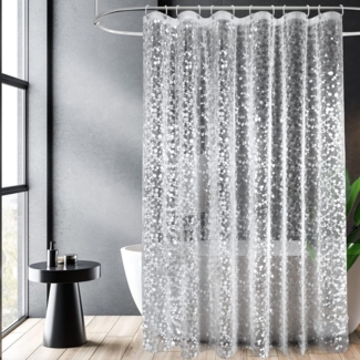 Duschvorhang 180x210cm Eva Transparent Antibakteriell inkl. Ringe & Magnet