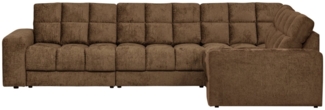 Ecksofa Date aus Struktursamt Rechts, Brass