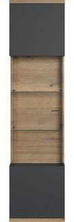Vitrine Norris in grau und Eiche Evoke 51 x 205 cm