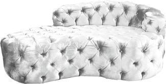 Casa Padrino Luxus Chesterfield Samt Chaiselongue Silbergrau