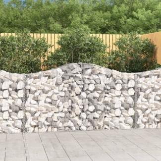 vidaXL Gabionen mit Hochbogen 6 Stk. 200x30x100/120cm Verzinktes Eisen 3145434